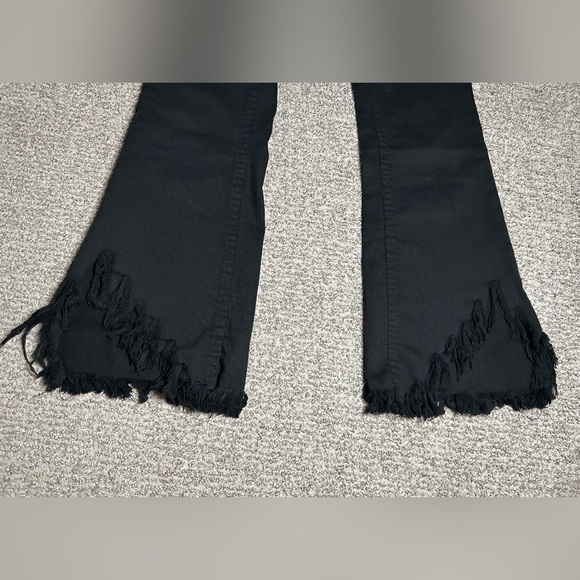 Oak + Fort Black Raw Hem Flare Jeans - Size Medium - Picture 4 of 6